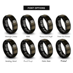font options for inside engraving on gunmetal & black stack bond grid rings