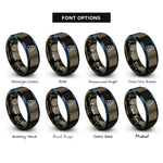 font options for inside engraving on gunmetal & blue stack rings