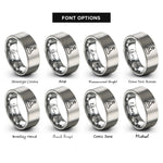 font options for inside engraving on grey stack pop arrow rings