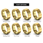 font options for inside engraving on gold stacked stones rings