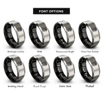 font options for inside engraving on black & grey staff pick rings
