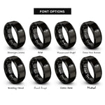 font options for inside engraving on black staff pick rings