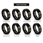 font options for inside engraving on gunmetal & black staff pick rings