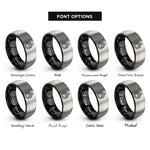 font options for inside engraving on black & gray staff sergeant chevrons rings