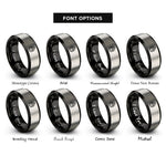 font options for inside engraving on black & gray staff sergeant chevrons rings
