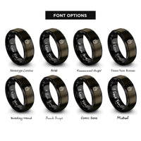 font options for inside engraving on gunmetal & black staff sergeant chevrons rings