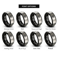 font options for inside engraving on black & gray stag beetle rings