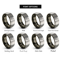 font options for inside engraving on gunmetal & silver stag beetle rings