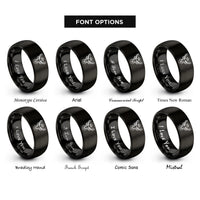 font options for inside engraving on black stag cabossed crown rings