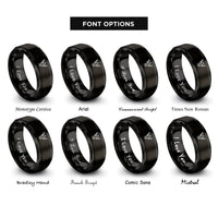 font options for inside engraving on black stag cabossed crown rings