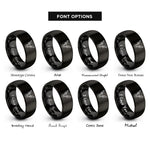 font options for inside engraving on black stag hart rings