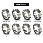 font options for inside engraving on grey stag rampant rings