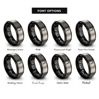 font options for inside engraving on black & silver stage curtains rings