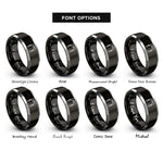 font options for inside engraving on black & gray stage curtains rings