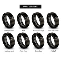 font options for inside engraving on black stage curtains rings