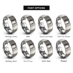 font options for inside engraving on grey stage curtains rings