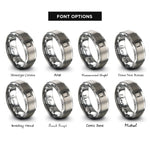 font options for inside engraving on silver stage curtains rings