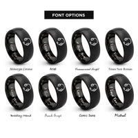 font options for inside engraving on black stage manager headset rings