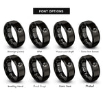 font options for inside engraving on black stage manager headset rings