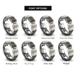 font options for inside engraving on gray stage manager headset rings