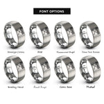 font options for inside engraving on gray stage piano stand rings