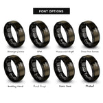 font options for inside engraving on gunmetal & black stage piano stand rings