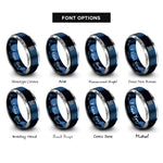 font options for inside engraving on blue & gray stair climber rings