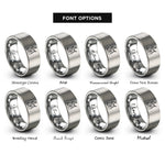 font options for inside engraving on silver stair climber rings