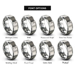 font options for inside engraving on grey stair set handrail rings