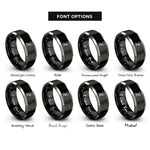 font options for inside engraving on black & grey stairway to heaven rings
