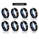 font options for inside engraving on black & blue & grey stamina bolt meter rings