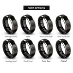font options for inside engraving on black & silver stand mixer rings