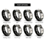 font options for inside engraving on black & silver stand mixer rings