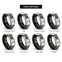 font options for inside engraving on black & silver stand mixer rings