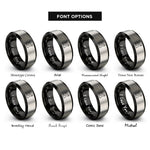 font options for inside engraving on black & silver stand mixer rings