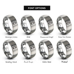 font options for inside engraving on gray stand mixer rings