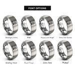 font options for inside engraving on silver stand mixer rings