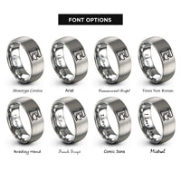 font options for inside engraving on silver stand mixer rings