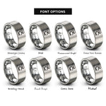 font options for inside engraving on silver stand mixer rings