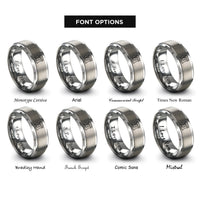 font options for inside engraving on silver stand mixer rings