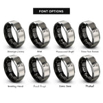 font options for inside engraving on black & grey standing dog rings