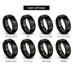 font options for inside engraving on black standing dog rings