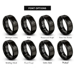 font options for inside engraving on black staple gun rings