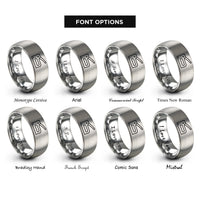 font options for inside engraving on gray staple gun rings
