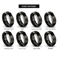 font options for inside engraving on black & gray star badge rings