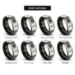 font options for inside engraving on black & silver star badge rings