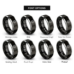 font options for inside engraving on black & grey star badge rings