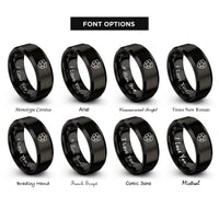 font options for inside engraving on black star badge rings