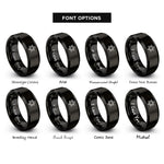 font options for inside engraving on black star badge rings