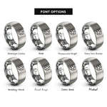 font options for inside engraving on gray star badge rings